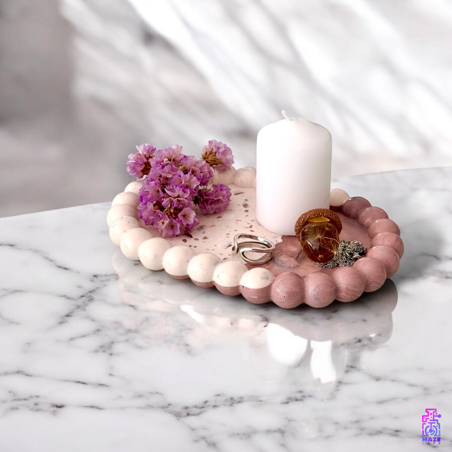 BLUQ oval tray placed as a decorative accent, suitable for modern interiors.