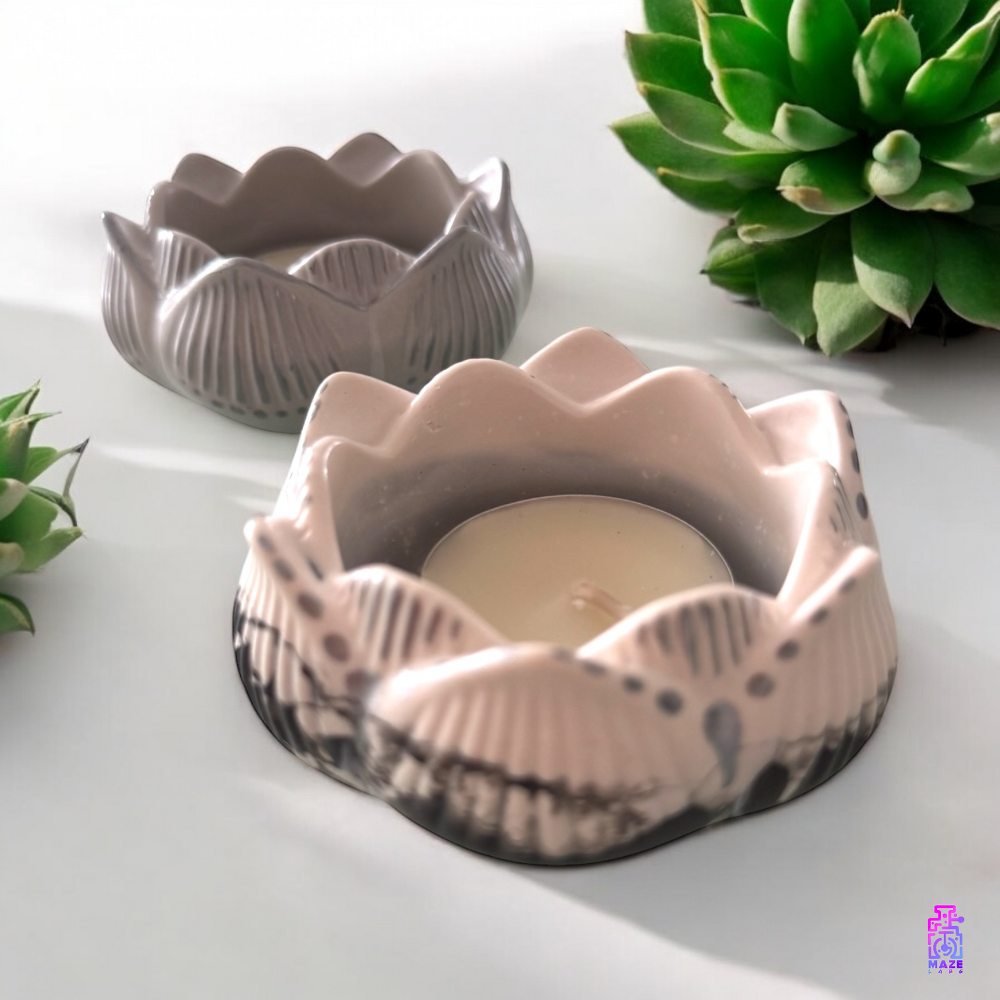 NALA tealight holder placed in a home decor setting, suitable for modern interiors.