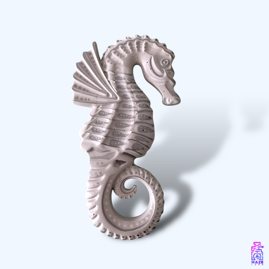 NERE seahorse wall sculpture made from eco-friendly jesmonite, featuring detailed craftsmanship.
